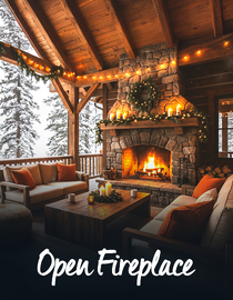 Open Fireplace with Crackling Fire Sounds