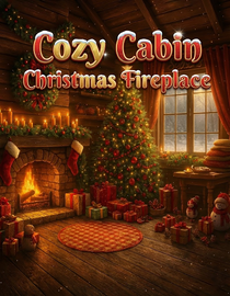 Christmas Cozy Cabin Fireplace ASMR Ambience 4K