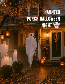 Haunted Porch Halloween Night