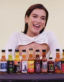 S12 E05 - Dua Lipa Sweats From Her Eyes While Eating Spicy Wings - Hot Ones