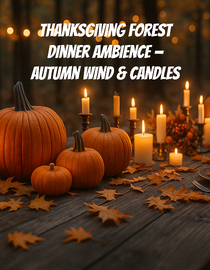 Thanksgiving Forest Dinner Ambience  Autumn Wind & Candles  4K ASMR