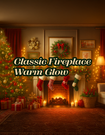 Christmas Elegant Fireplace Room ASMR Ambience 4K