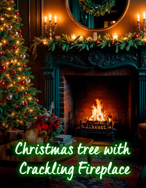 Christmas tree with Crackling Fireplace