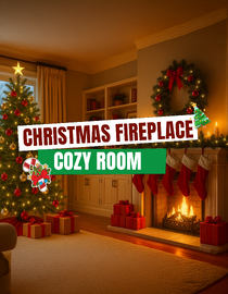 Christmas Tree and Classic Fireplace ASMR Ambience 4K